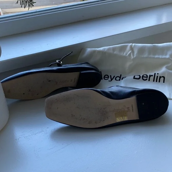 Aeyde Uma Black Nappa Leather Mary Jane ballerina flat Shoes - Picture 12 of 16